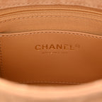 Suede Quilted Mini Flap Dark Beige
