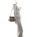 Pony Hair Printed Chic Lady Shoulder Bag  White Black