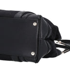 Canvas Horsebit Print Shoulder Bag Black