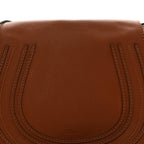 Calfskin Medium Marcie Round Crossbody Bag Tan