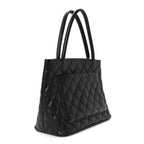 Caviar Quilted Medallion Tote Black