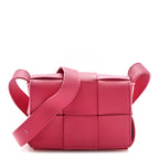 Lambskin Maxi Intrecciato Extra Mini Cassette Crossbody Bag Cranberry