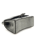 Strass Suede Hourglass Top Handle Bag XS Smoke Grey Crystal