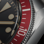 Black Bay 41mm - Black, Burgundy Bezel on Bracelet