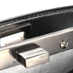 Crystal Vitello Laminato FF Petite Peekaboo I SEE U Satchel Crystal Argento