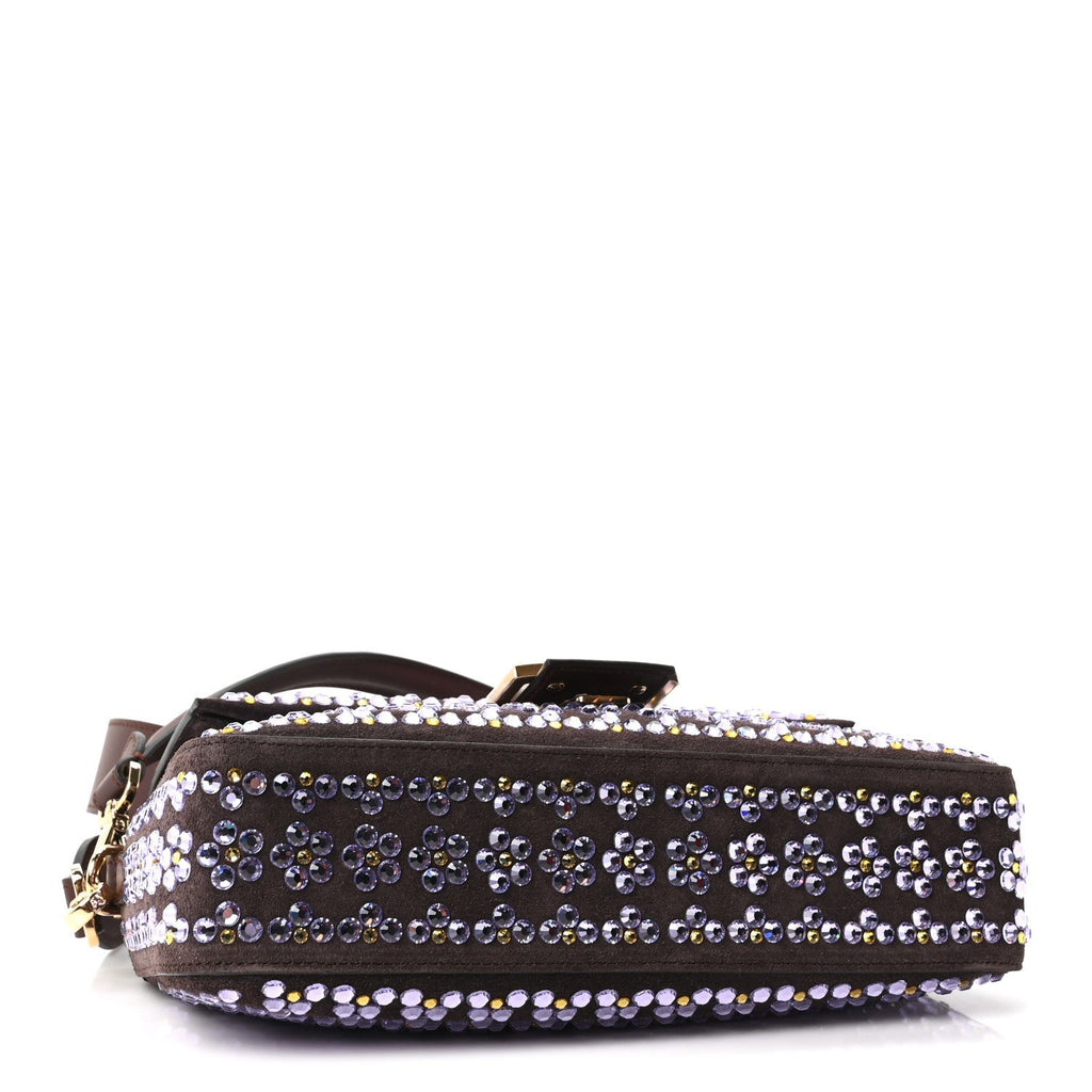 Suede Blooming Crystal Floral Baguette Mogano Anemone