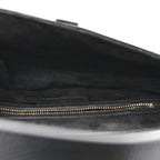 Grained Calfskin Saddle Bag Black