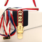 Calfskin Small Sylvie Shoulder Bag Off White