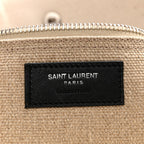Linen Calfskin Small Rive Gauche Tote Optic White