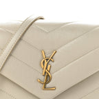 Calfskin Y Quilted Monogram Toy Loulou Crossbody Bag Crema Soft
