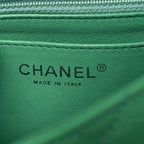 Patent Calfskin Quilted Mini Square Flap Green