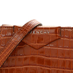 Calfskin Crocodile Embossed Nano Antigona Tan