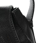Calfskin Medium Marcie Round Crossbody Bag Black