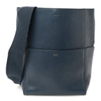 Goatskin Sangle Bucket Bag Blue