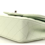 Caviar Quilted Small Double Flap Light Green