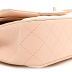 Caviar Quilted Medium Double Flap Light Beige