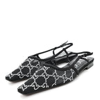 Tela Retino Kid Scamosciato Crystal GG Monogram Square G 35mm Slingback Pumps 38 Black