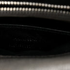 Sheepskin Matelasse Chevron Monogram Medium College Bag Asphalt