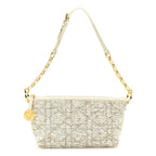 Tweed Cannage DiorStar Hobo Bag White Gold