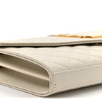 Grain De Poudre Mixed Matelasse Triquilt Monogram Chain Wallet Crema Soft