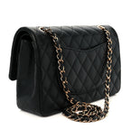 Lambskin Quilted Medium Double Flap Black