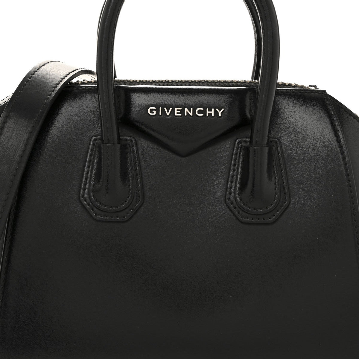 Shiny Lord Calfskin Mini Antigona Black