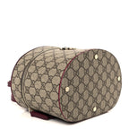 GG Supreme Monogram Ancora Calfskin Vanity Cosmetic Case Beige Ebony Rosso