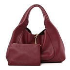 Grained Calfskin Softbit Maxi Shoulder Bag Rosso Ancora Red