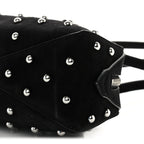 Nubuck Studded Small Le Teckel Bag  Black