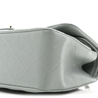 Caviar Quilted Jumbo Double Flap Light Blue