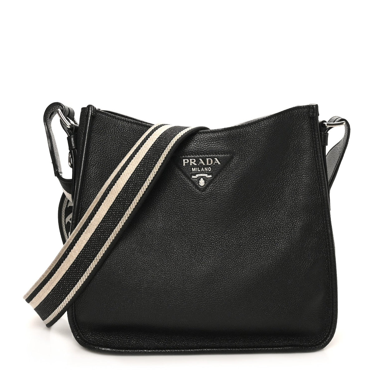 Vitello Daino Soft Hobo Messenger Bag Black