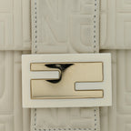 Nappa Logo Embossed Baguette White
