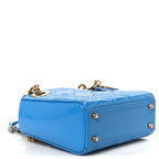Patent Cannage Mini Lady Dior Blue