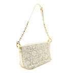 Tweed Cannage DiorStar Hobo Bag White Gold
