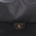 Grained Calfskin Small Souplissimo Maxi Flap Black