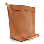Vegetable Tanned Calfskin Bucket Bag Cammello Royal