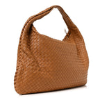 Nappa Intrecciato Large Veneta Hobo Caramel