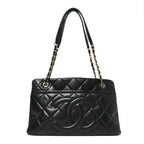 Caviar Quilted Timeless CC Soft Tote Black
