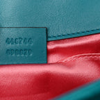 Velvet Matelasse Mini GG Marmont Shoulder Bag Pavone Cyan