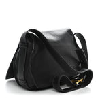 Calfskin Medium Marcie Round Crossbody Bag Black