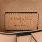 Grained Calfskin Mini Saddle Bag Beige