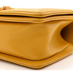 Lambskin Quilted Small Boy Flap Yellow