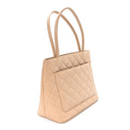 Caviar Quilted Medallion Tote Beige