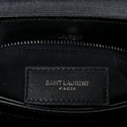 Calfskin Y Quilted Monogram Monochrome Toy Loulou Crossbody Bag Black