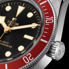 Black Bay 41mm - Black, Burgundy Bezel on Rubber Strap