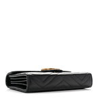 Calfskin Matelasse GG Marmont Chain Wallet Black