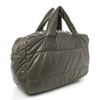 Nylon Quilted Coco Cocoon Reversible Tote Grey
