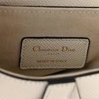 Grained Calfskin Mini Saddle Bag White