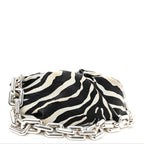 Nappa Zebra Print The Pouch Chain White Black