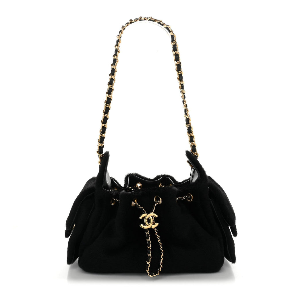 Pony Hair Mini Chanel 25 Handbag Black